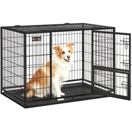 Songmics Hundekäfig mit 2 Türen, 107 x 70 x 74,9 cm,