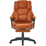 Trisens Bürostuhl mit Fußstütze und flexiblen 3-Punkt-Armlehnen - Schreibtischstuhl im Lederoptik-Design - ergonomischer Bürostuhl mit einer verstellbaren Rückenlehne für gesündere Sitzhaltung