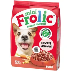 FROLIC Mini Naturally Irresistible 800 g: Halbfeuchtes Hundefutter für kleine Rassen mit frischem Rindfleisch