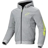 Alpinestars Chrome V2 Sport Reißverschlusspullover - Grey Heather / Fluo Yellow - S