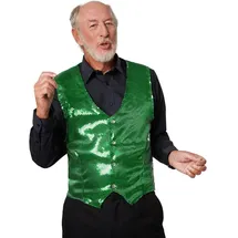 Tectake Pailletten-Weste Herren grün S