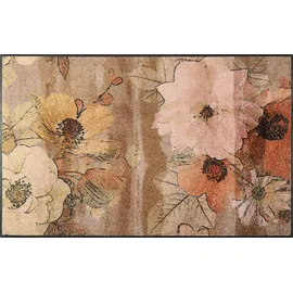 Wash+Dry Fußmatte, Retro Roses 75x120cm, innen und außen, waschbar, bunt