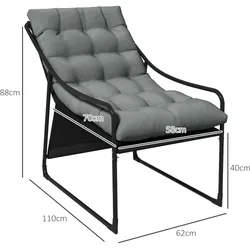 Outsunny - Gartensessel - 62Lx110Wx88Hcm - Grau