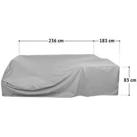 Svita Monroe Garten-Lounge Set Polyrattan Lounge-Möbel Sitzgruppe Grau