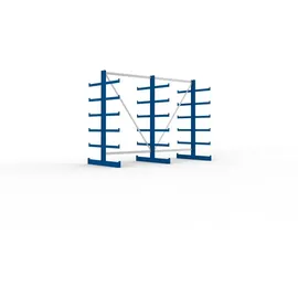 Meta Kragarmregal Stahl 2000 x 500 x 2700 mm enzianblau