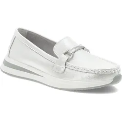 Silberne Mokassins S.Barski Elegante Damenschuhe, 37