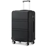 KONO Koffer Trolley Hartschale Handgepäck Zwillingsrollen Leichtgewicht ABS Kabinentrolley Reisekoffer Zahlenschloss 55cm(schwarz)