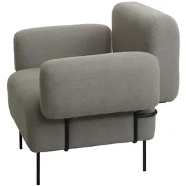 Mendler Lounge-Sessel HWC-L83 Bouclé  ~  grau höhenverstellbar