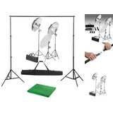 vidaXL Fotostudio-Set mit Lampen und Hintergrundsystem