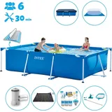 Intex – Schwimmbecken mit rechteckigem Rahmen – 300 x 200 x 75 cm – im Lieferumfang enthalten Accessoire CB97