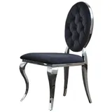 KAWOLA Stuhl LINDA Esszimmerstuhl Barock Velvet schwarz
