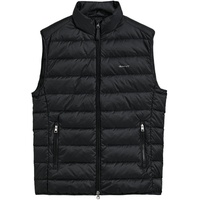 GANT Herren Daunen-Steppweste - LIGHT DOWN VEST, Reißverschluss, Stehkragen Schwarz XL