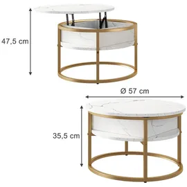 Vicco Couchtisch Marlo, 57 x 57 cm