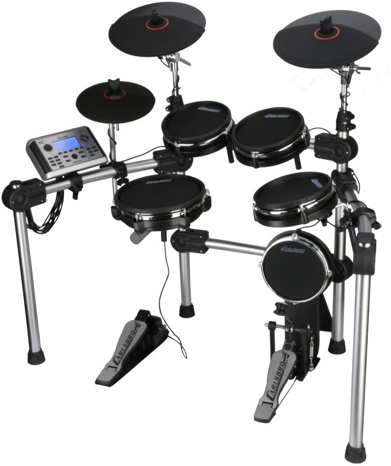 Carlsbro CSD501 Duale Zonen, E-Drumkit, 5 Trommeln (8" Snare), 3 Becken, Hi-Hat und Bass-Drum-Pedal