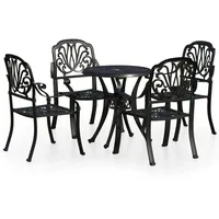 vidaXL Bistro-Set 5-tlg. schwarz 3070599