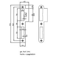 Sächsische Schlossfabrik SSF Lappenschließblech 4502,DR,24/40x170x2 rd,edelstahl