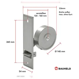 BAUHELD Rollladen Gurtwickler Unterputz 260mm Maxi Mit Abdeckplatte