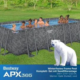 BESTWAY APX365TM Winterfestes Frame Pool Komplett-Set 549 x 274 x 132 cm inkl. Sandfilteranlage