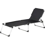 Siena Garden Dreibeinliege XXL 209 x 69,5 x 86 cm schwarz klappbar