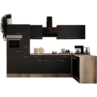 Respekta Winkelküche »Oliver«, Breite 310 cm, wechselseitig aufbaubar schwarz