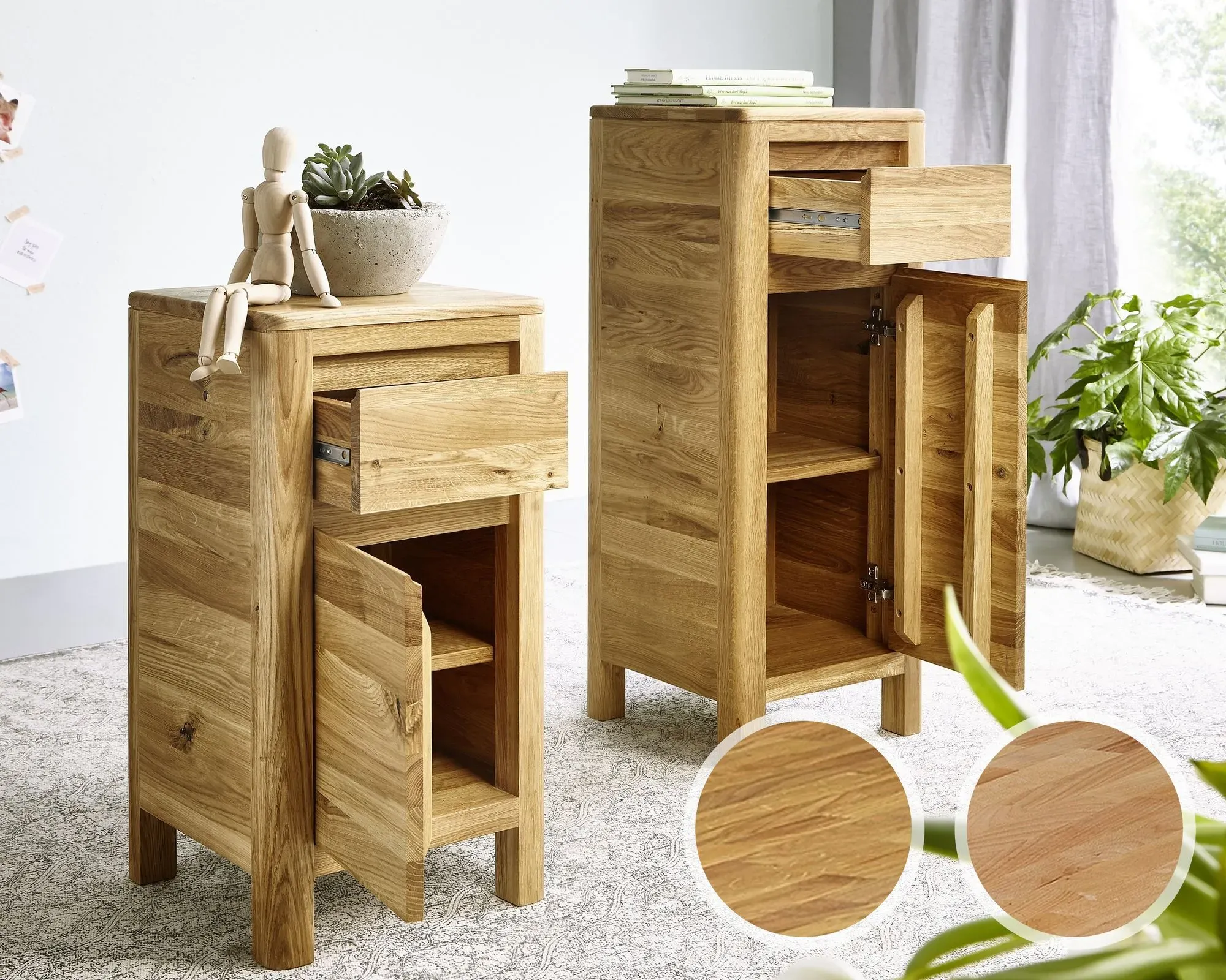 3S Frankenmöbel »Corner« Massivholz Kommode KM-0240 / Hoch / 30 x 79 x 30 cm / Kernbuche geölt