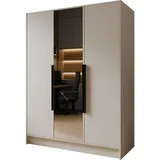 WFL GROUP Drehtürenschrank Mono Lux 150 x 200 x 51 cm Beige