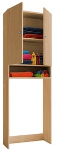 VCM my bath Waschmaschinenschrank Lona, 913842 buche 1 Fachboden 64,0 x 27,0 x 182,0 cm