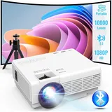 Portabler Projektor 8000:1,1280x720 px,Mini Beamer Bluetooth 9000 Lumen Heimkino