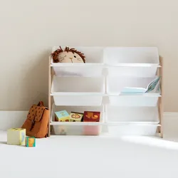 Aufbewahrungsregal mit 6 Boxen Natur - sweeek