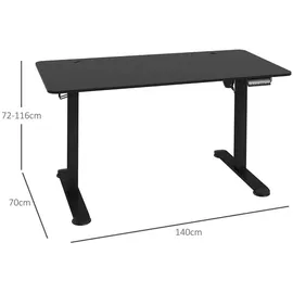 Vinsetto Schreibtisch 140 x 70 cm mit 4 Memory-Voreinstellungen Schwarz