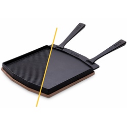 Ooni doppelseitige Grillpfanne mit Buchenholzplatte, * - black