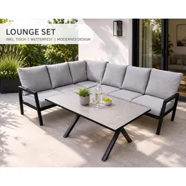 teico group Lounge-Set 7-tlg. Anthrazit/Grau