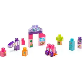 Mega Brands MEGA Bloks Bau- und Stapelspaß, Bau- und Spieltisch, inklusive 30 Bausteine, rosa, Spielzeug ab 1 Jahr, FFG22