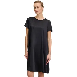 Sommerkleid VERA MONT "Vera Mont Basic-Kleid mit Rippbündchen", Damen, Gr. 36, Normalgrößen, schwarz, Satin, Obermaterial: 100% Polyester., modisch, ausgestellt kurz, Rundhals, Halbarm, Kleider, Material