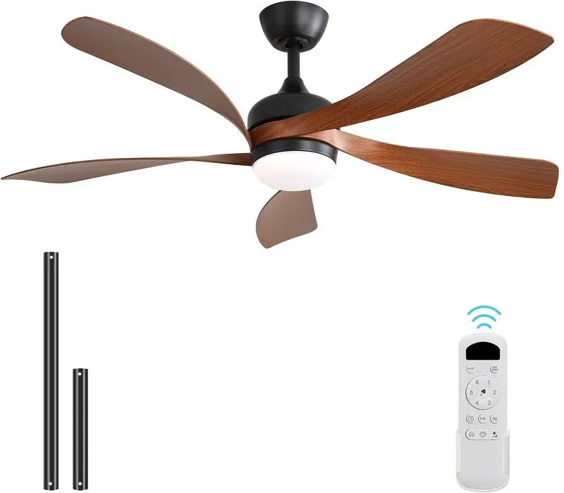 Sofucor 52K096 52 Zoll Deckenventilator mit braunen ABS-Flügeln