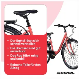 coolmobility gmbh Kinderfahrrad, - chiX, 26 Zoll 3-Gang | ab 10 Jahre, - Pink/Dark Red