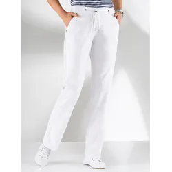 Bootcuthose CASUAL LOOKS, Damen, Gr. 235, Extrakurzgrößen, weiß, 100% Baumwolle, unifarben, meliert, lang, Hosen
