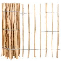 VOSS.garden 3X 5m Staketenzaun 100cm, Gartenzaun aus Haselnuss Rollzaun Teichzaun