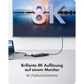 Icy Box USB-C zu 3x HDMI Adapter 20 cm Schwarz