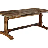 Massivmoebel24 Altholz Esstisch 140 x 76 x 90 cm mehrfarbig
