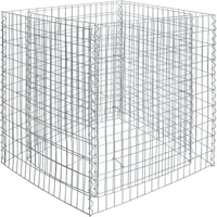 Estexo Hochbeet Gabione 90x90x100 cm Pflanzkorb Drahtgitter Steinkorb