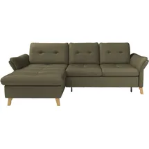 sit&more Ecksofa SIT & MORE "Göteborg", grün (olive), B:268cm H:90cm T:176cm, Sofas, Ecksofa, Sitztiefenverstellung und Federkern, wahlweise mit Bettfunktion