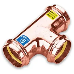 Kupfer Press Kombifitting T-Stück, DVGW, Kontur V, verschiedene Varianten (Ausführung: 18 mm)