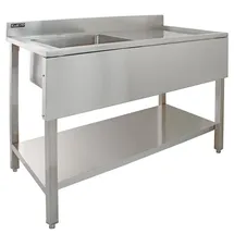 MONSTER SHOP Edelstahlspüle 1 Becken links Einbauart rostfrei Abtropffläche 1200 x 600 mm