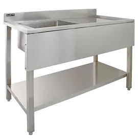 MONSTER SHOP Edelstahlspüle 1 Becken links Einbauart rostfrei Abtropffläche 1200 x 600 mm