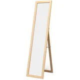 COSTWAY 2-in-1 Ganzkörperspiegel, Standspiegel und Wandspiegel mit Holzrahmen, Schminkspiegel