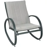 Svita Schaukelstuhl EIBY Deluxe Polyester 65 x 87 x 88 cm Hellgrau gepolstert mit Kissen