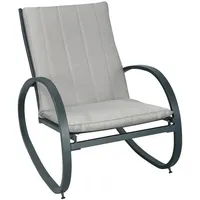 Svita Schaukelstuhl EIBY Deluxe Polyester 65 x 87 x 88 cm Hellgrau gepolstert mit Kissen