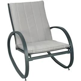 Svita Schaukelstuhl EIBY Deluxe Polyester 65 x 87 x 88 cm Hellgrau gepolstert mit Kissen