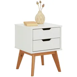 Nachtschrank Durham in Weiß/Kieferfarben